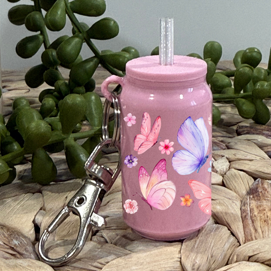 Watercolor Butterflies -Glass Can Keychain UV DTF Wrap