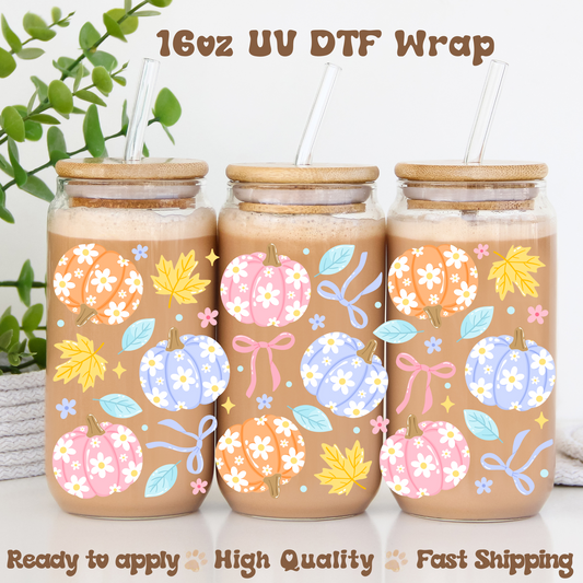 Whimsical Fall Pumpkins-16oz UV DTF Wrap